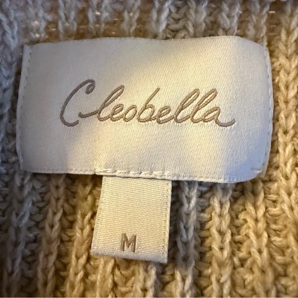 Cleobella | Lima Knit Sweater with Fringe and Pom Pom Sleeves | Sz M - Picture 11 of 12